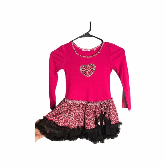 Girl Code | Pink Animal Print Black Tulle Dress - Picture 3 of 8